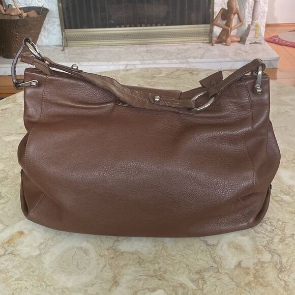 Lamarthe Paris Leather Hobo Shoulder Bag Brown - Picture 4 of 15